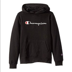 CHAMPION classic script black hoodie